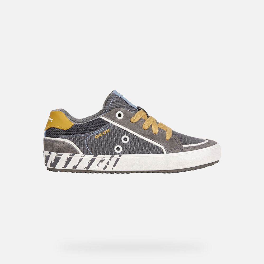 Tenis Geox Menino Cinzentas/Amarelas - Alonisso - UHZNF2469